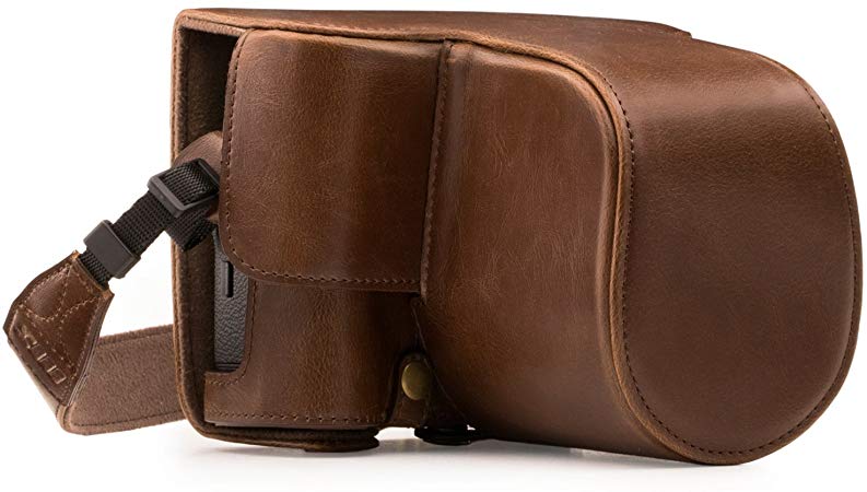 MegaGear Ever Ready Leather Camera Case and Strap Compatible with Fujifilm X-T2