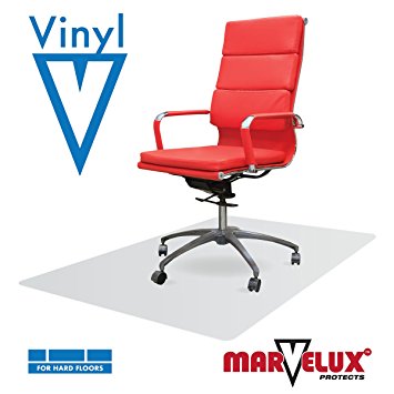 Marvelux 30x48" Vinyl (PVC) Rectangular Chair Mat for Hard Floor | Clear