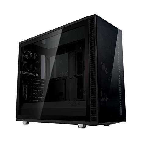 Fractal Design Define S2 Vision - Mid Tower Computer Case - High Airflow and Silent - PSU Shroud - Modular Interior - Water-Cooling Ready - USB Type C - Dark Tint Tempered Glass Side Panel - Blackout