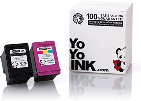 YoYoInk Remanufactured Ink Cartridge Replacement for HP 901XL 901 XL High Yield (1 Black, 1 Color; 2 Pack)