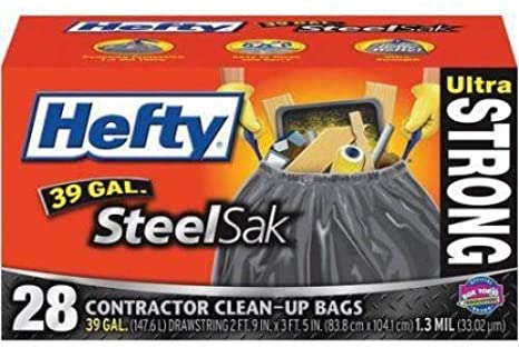 Hefty 39-Gallon Steel Sak, 28-Count