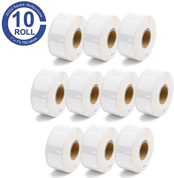 Suminey - Compatible Dymo 30332 Multipurpose 1" x 1" Square Labels,Compatible with Dymo 450, 450 Turbo, 4XL and Many More, 10 Rolls