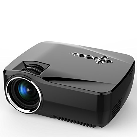 DAEON GPSZBU Android OS Micro 800480 HDMI VGA Home Theater Projector - Photo Sharing, Movies, Presentations - 220 Inch Image, 1200 Lumens, 20000 Hour LED Life (Black)
