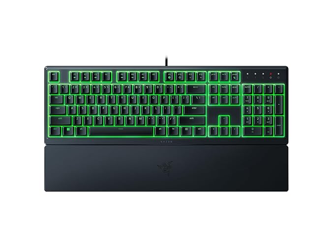 Razer Ornata V3 X Gaming Keyboard: Low-Profile Keys - Silent Membrane Switches - UV-Coated Keycaps - Spill Resistant - Chroma RGB Lighting - Ergonomic Wrist Rest - Classic Black - RZ03-04470100-R3M1