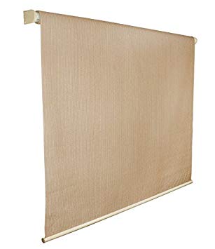 Coolaroo Exterior Roller Shade, Cordless Roller Shade with 80% UV Protection, No Valance, (4' X 6'), Almond