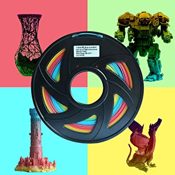 TRONXY 3D Printing PLA Filament New Rainbow Multicolor 1.75mm Net Weight 1KG(2.2 lbs.) Accuracy  /-0.05mm