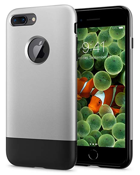 iPhone 8 Plus/7 Plus Case, Spigen Classic One [10th Anniversary Limited Edition] Air Cushion Technology for Apple iPhone 8 Plus/7 Plus (2017) - Aluminum Gray