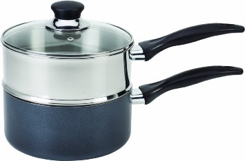 T-fal A90996 Specialty Stainless Steel Double Boiler with Phenolic Handle Cookware, 3-Quart, Silver