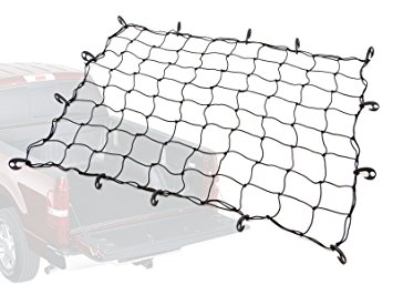 5ft x 7ft PowerTye® Mfg Truck & Trailer Large Elastic Cargo Net with 14 Adjustable Hooks | Stretches to 9ft x 14ft