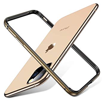 ESR Bumper Case Compatible for iPhone 11 Pro Max, Metal Frame Armor with Soft Inner Bumper [Zero Signal Interference] [Raised Edge Protection] for iPhone 11 Pro Max 6.5"(2019), Gold