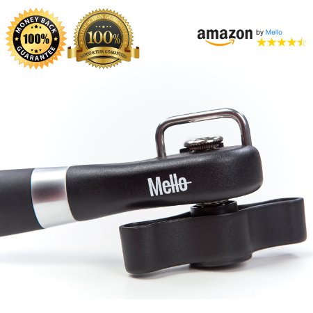 Best Manual Can Opener By Mello - With Ergonomic Soft Handle - High Quality Durable Wheel for a Smooth Extra Safe Side Cut - Professional Kitchen Accessory with Sharp Cutter for Fast Lid Lift
