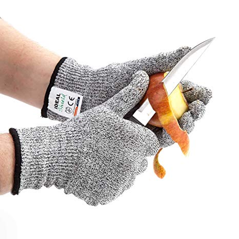 Cut Resistant Gloves for Safety. Ideal Kitchen Gloves for Cooking, Cutting or Slicing. For Men and Women. Food Grade, Lightweight and Flexible; No Cut Protection Level 5, Medium