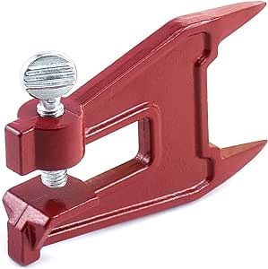 QWORK Chainsaw Stump Vise, Portable Chainsaw Sharpening Accessory, Chainsaw Filing Vise, for Sharpening Saw Chain, Red