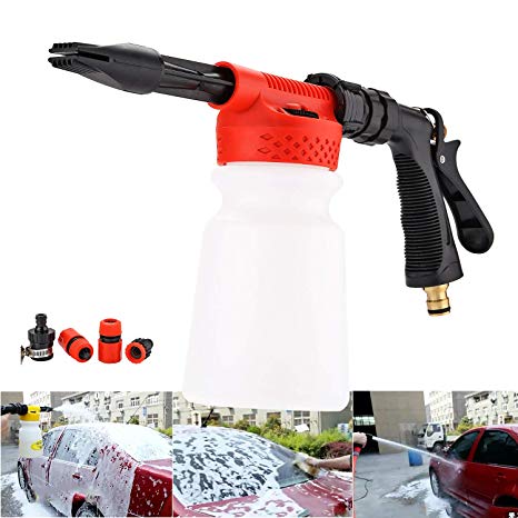 CPROSP Wash Gun Car Foam Gun, Cleaning Sprayer, Car Washer, 2 in 1 Foam Blaster with 900ml Bottle,for Van Motorcycle Vehicle