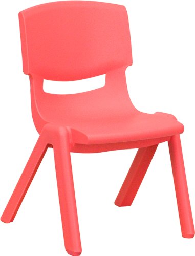 Flash Furniture YU-YCX-003-RED-GG Red Plastic Stackable School Chair with 10-1/2-Inch Seat Height