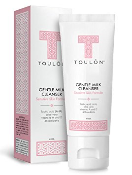 Gentle Milk Cleanser: Face Wash for Dry & Sensitive Skin; Mild Facial Cleanser with AHA, Lactic Acid, Aloe Vera & Antioxidants