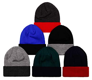 2ND DATE Kid's Winter Hat Knit Beanie - Pack of 6