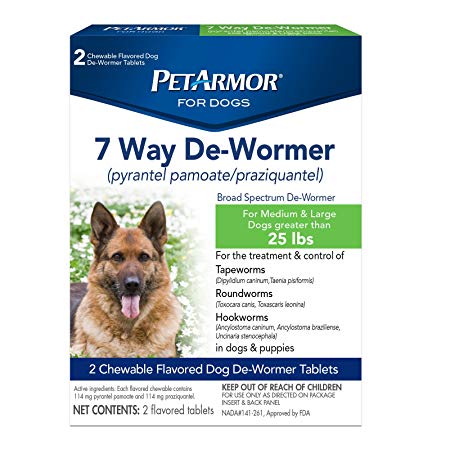 PETARMOR 2 Count 7 Way Wormer Capsules for Dogs