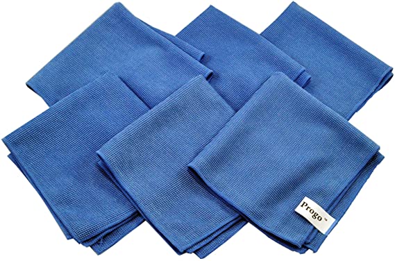 Progo Ultra Absorbent Microfiber Cleaning Cloths for LCD/LED TV, Laptop Computer Screen, iPhone, iPad and More. (6 Pack)