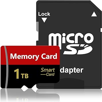 Luvkey 1TB SD Card, High Speed Flash Memory Cards, Large Capacity SD Cards Waterproof 1000GB TF Card with Memory Card Adapter Mainly for Camera/Smartphone/Monitor