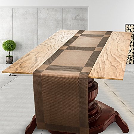 Compatible Placemats table runner,U'artlines 1 piece Crossweave Woven Vinyl Table Runner Washable 30x180cm