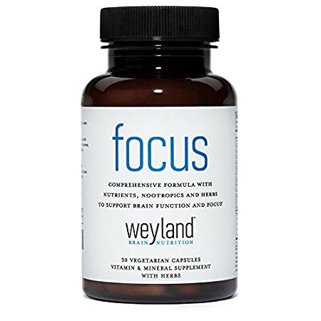 Focus Support Supplement with Vitamins, Minerals and Herbs (30 Vegetarian Capsules)