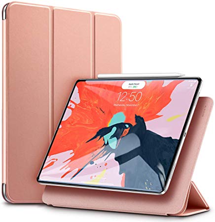 ESR for iPad Pro 11 Case, Convenient Magnetic Attachment [Supports Apple Pencil Pair & Charging] Yippee Trifold Standing Case, Auto Sleep/Wake Smart Cover for iPad Pro 11 inch 2018, Rose Gold