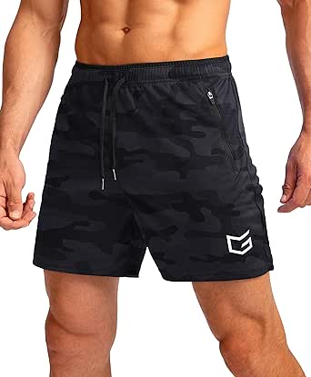 G Gradual Men's Running Shorts with Zipper Pockets Quick Dry Gym Athletic Workout 5" Shorts for Men