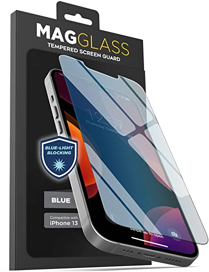 Magglass Blue Light Blocking Screen Protector Designed for iPhone 13 Pro Max Tempered Glass Display Guard (Anti-Bluelight for Reduced Eye Fatigue)