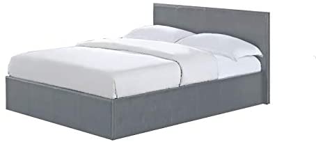 Siesta - 5FT Kingsize Faux Leather Ottoman Storage Bed in Grey Faux Leather