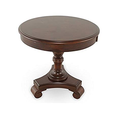 Ashley Furniture Signature Design - Brookfield Old World Rustic End table - European Style - Round - Dark Brown