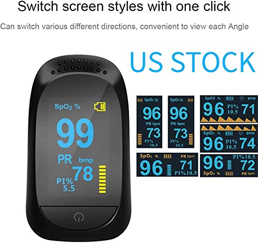 Fingertip Pulse Oximeter Blood Oxygen Sensor,Blood Oxygen Meter,Oxygen Meter Portable Digital Blood Oxygen FDA Approved Pulse Sensor Meter with Alarm and Pulse Rate Monitor for Adults and Children