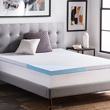 LUCID 2.5 Inch Gel Infused Ventilated Memory Foam Mattress Topper with Removable Tencel Blend Cover 3-Year Warranty - Full Size