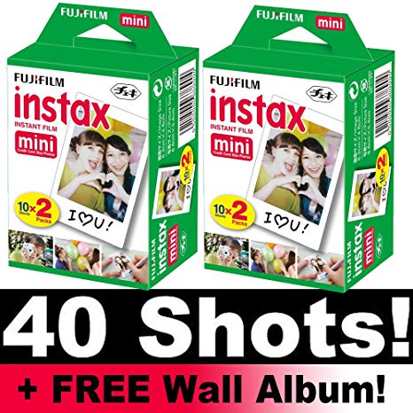 Instax Mini Film Bundle Pack (40 Shots)   Free Wall Album
