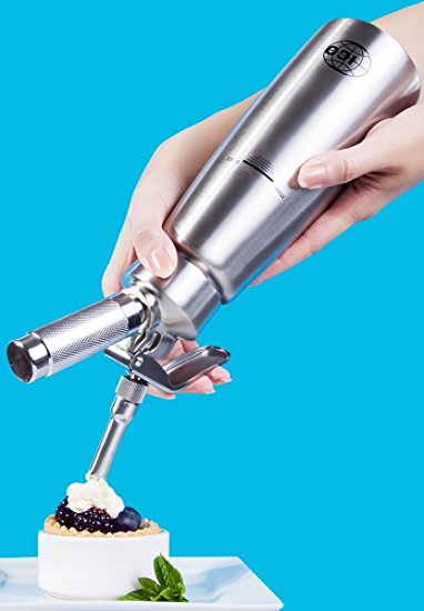 ICO Brand 1 Pint All Stainless Steel Professional Whipped Cream Dispenser