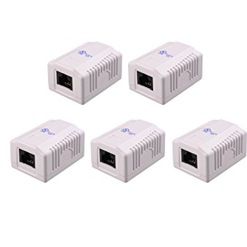 Cable Matters (5 Pack) Cat6 RJ45 Surface Mount Box - 1 Port in White