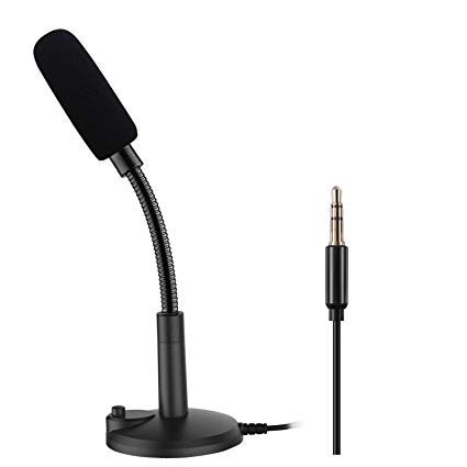 Z ZAFFIRO Upgrade Computer Microphone, PC Microphone Plug & Play 3.5mm Home Studio Condenser Microphone for Desktop/Laptop/Notebook,Recording for YouTube,Podcasting,Gaming,Online Chatting,Black