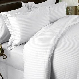 Egyptian Bedding 800-Thread-Count Egyptian Cotton 800TC Sheet Set, King, White Damask Stripe 800 TC