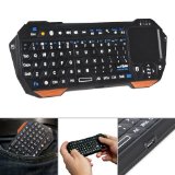 Fosmon Portable Lightweight Mini Wireless Bluetooth Keyboard Controller QWERTY keypad with Built-In Touchpad for Apple iOS  Android  Windows Smartphones Tablets PS3  PS4 Laptop Notebook and others Black and Orange