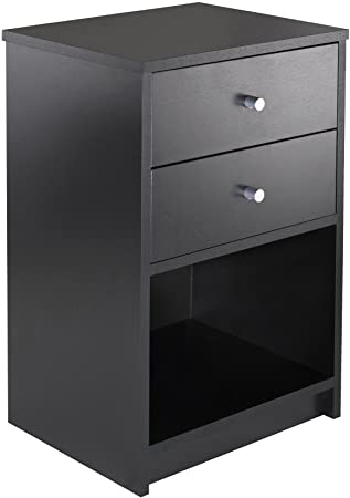 Winsome Wood Ava Accent Table with 2-Drawer in Black Finish