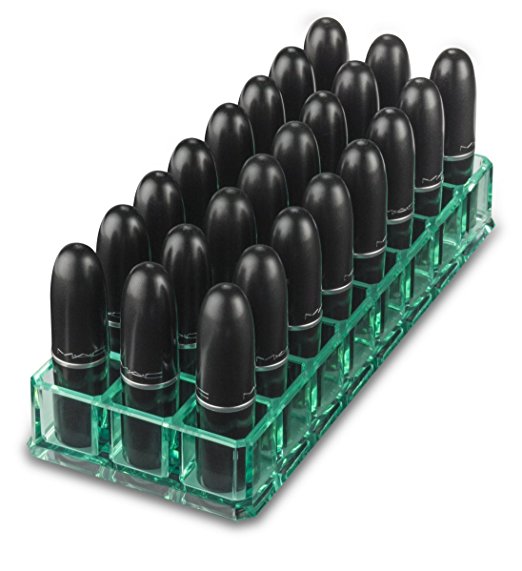 Acrylic Lipstick Organizer & Beauty Care Holder Provides 24 Space Storage | byAlegory (Mint Clear) Makeup Organizer