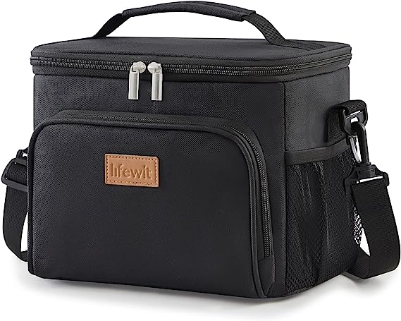 Lifewit Reusable Insulated Lunch Bag Cooler Meal Prep for Men & Women Work Picnic or Travel Black