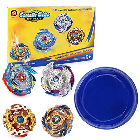 BBwin Bey Battle Burst Evolution Set 4 PCS Battling Tops Gyros Toy with 4D Launcher Grip and Arena