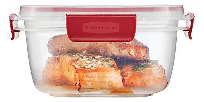 Rubbermaid Easy Find Lids 5-Cup Food Storage Container, Clear with Red Tabs