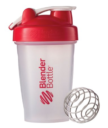 BlenderBottle Classic Loop Top Shaker Bottle, Clear/Red, 20-Ounce