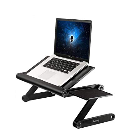 Portable Laptop Desks,Stand for Bed & Sofa Table - Adjustable Bed Lap Tray Stand-Up Computer Lapdesks with Mouse Pad Side Compatible MacBook, Notebook & Tablets Compatible Size up to 17"