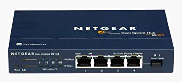 Netgear DS104 4-Port 10/100 Dual Speed Hub with Uplink Button