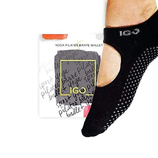 Pure Sports Women's Non Slip Gripper Socks Yoga Barre Pilates Cotton, Ankle IGO IGO FLEX