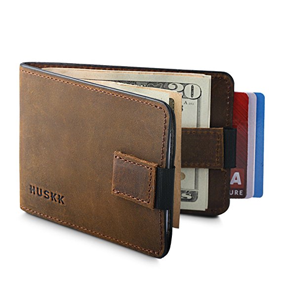 Slim Mens Wallets for Men - RFID with Strap Money Clip - Premium Quality