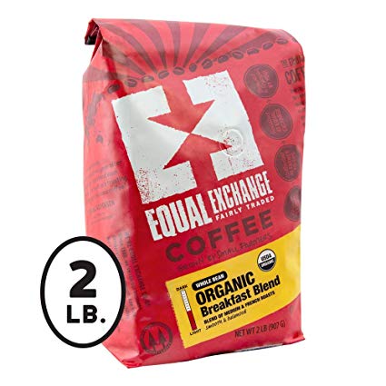Equal Exchange Organic Whole Bean Coffee, Breakfast Blend, 2 Pound